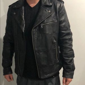 John varvatos leather biker jacket for men size M